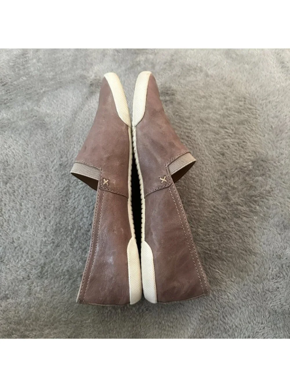 Frye Melanie Slip On Shoes Loafers Women's size 9.5 Gray Leather Flats
